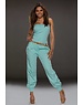  Lange Strapless Jumpsuit Turquoise Groen