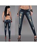  Dames Skinny Jeansbroek in  Destroyed Style