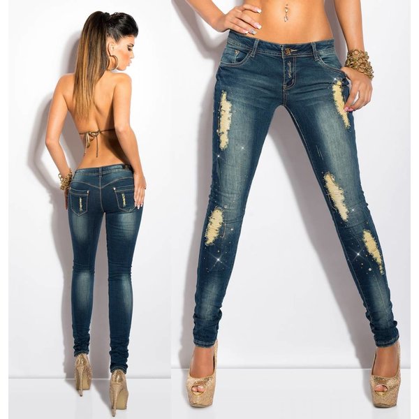 Koucla Skinny Jeansbroek in Destroyed Style