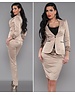 Koucla Business Blazer met Kraag Beige