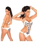  Neckholder Monokini met Animal Print Wit / Zebra