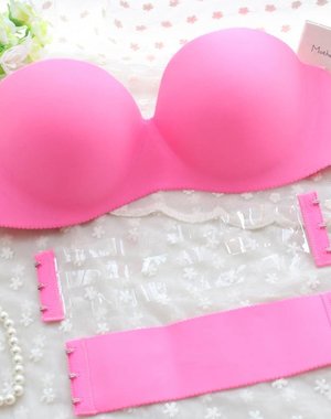  Neon Pink Strapless Push-Up BH