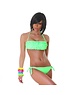 Power Flower Neckholder Bikini Set met Volant BH Licht Groen