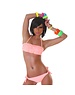 Power Flower Neckholder Bikini Set met Volant BH Salmon Pink