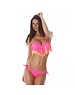  Bandeau Fringe Bikini met Franjes Pink