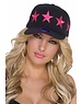  Baseball Cap met Gestikt Ster Logo Fuchsia / Zwart