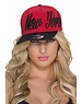  Baseball Cap met Gestikt "NEW YORK" Logo Rood / Zwart