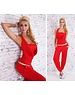  Lange Neckholder Jumpsuit Rood