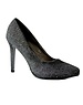 Sinly Spitse Glitter Pumps Zwart