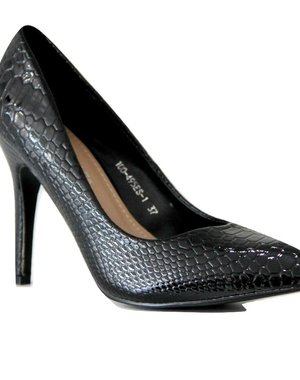 Bestelle Stiletto Lak-Look Pumps Zwart