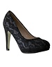 Exquily Zwarte Pumps met Bloemenkant