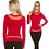 Koucla Fashion Trui met Inzet van Mesh Rood