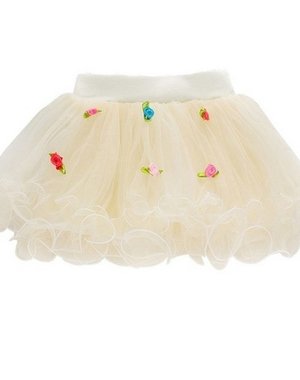  Meisjes Tulle Rokje met Lagen Beige 3-4 jaar