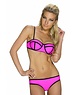  Beugel Bikini Set met Streep Design Fuchsia