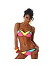 Power Flower Trendy Push-Up Bikini Set Multicolor / Fuchsia