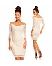  Elegante Kanten Fashion Jurk Creme