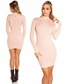 Koucla Fijn Gebreide Fashion Mini Jurk Baby Pink