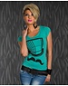  Topje / Shirt met Korte Mouwen Turquoise Groen