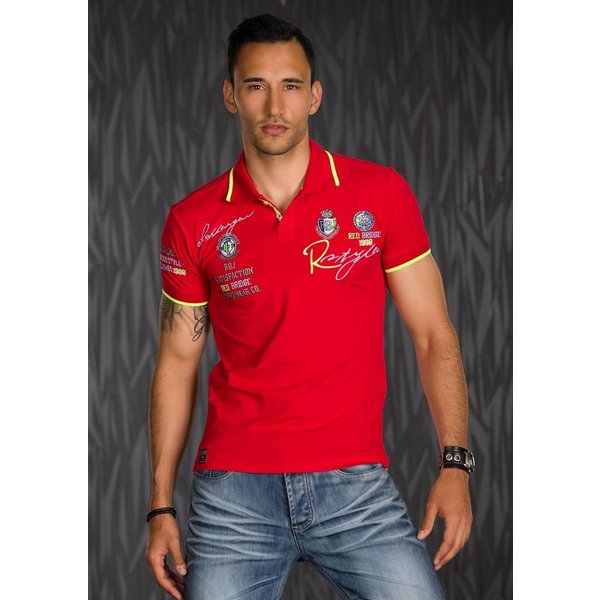 Red Bridge Polo Shirt met Korte Mouwen & Borduursel Rood