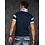 Richs Club Polo Shirt met Sportieve Contrast Strepen Donkerblauw / Rood