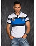 Richs Club Polo Shirt met Sportieve Contrast Strepen Wit / Blauw