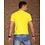 T-Shirt met Modieuze Contrast Kleuren Wit / Geel