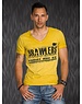 Belman Getailleerde T-shirt met Grote Print Senf