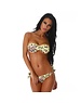  Neckholder Bikini Set met Animal Print Geel