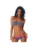 Power Flower Push-Up Trendy Bikini Set Marine Blauw