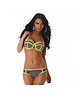 Power Flower Neckholder Push-Up Bikini Set Marine Blauw