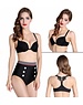 Bing Caidie Sexy Back Push-Up BH met Voorsluiting Zwart