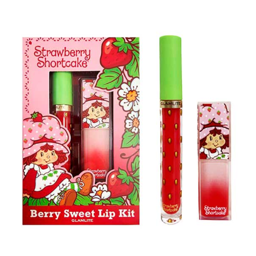 COMPLETE BRIGHT RED GLITTER LIP KIT - COMES WITH GLITTER LIP BRUSH, &  MAKEUP REMOVER