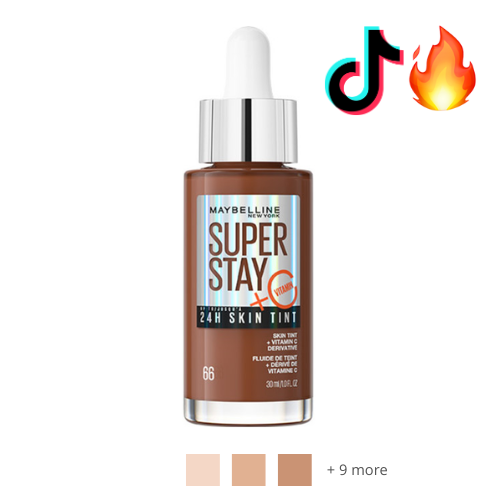 Maybelline Super Stay Skin Tint Foundation, With Vitamin C*, Foundation and  Skincare, Long-Lasting up to 24H, Vegan Formula, Shade 3