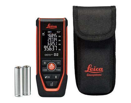 Leica DISTO D2 Laser Afstandsmeter 150m, 1.5mm, bluetooth en NFC