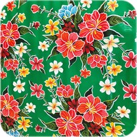 Mexicaans Tafelzeil Fortin Hibiscus - 120 x 180 cm - Groen