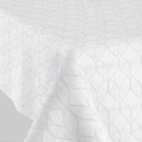 Vierkant Tafelkleed Gecoat Jacquard - Ø 180 cm - Ogee - Wit