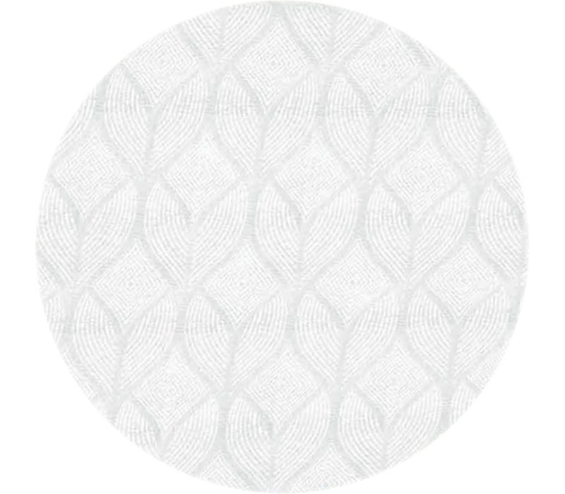 Rond Tafelkleed Gecoat Jacquard - Ø 160 cm - Ogee - Wit