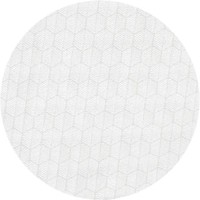 Rond Tafelkleed Gecoat Jacquard - Ø 160 cm - Striped Hexagon - Wit