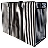 MixMamas Big Shopper met rits - 70 x 50 cm - Strepen - Zwart