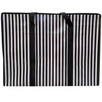 Big Shopper met rits - 70 x 50 cm - Strepen - Zwart