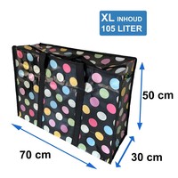 Big Shopper met rits XL Modern - 70 x 50 cm - Set van 3