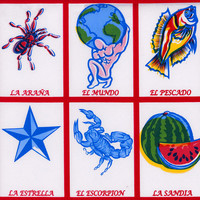 Mexicaans Tafelzeil Lotería - 120 x 200 cm - Rood