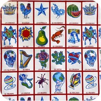 Mexicaans Tafelzeil Lotería - 120 x 200 cm - Rood