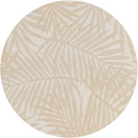 Rond Tafelkleed Gecoat Jacquard - Ø 160 cm - Palm Leaves - Beige