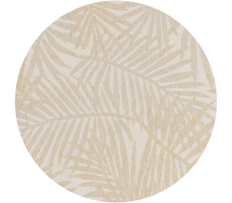 Rond Tafelkleed Gecoat Jacquard - Ø 160 cm - Palm Leaves - Beige