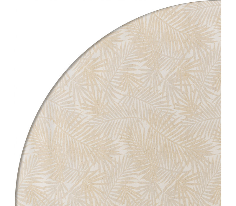 Rond Tafelkleed Gecoat Jacquard - Ø 160 cm - Palm Leaves - Beige