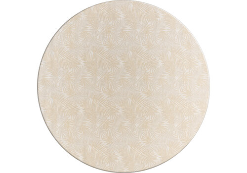 MixMamas Rond Tafelkleed Gecoat Jacquard - Ø 160 cm - Palm Leaves - Beige