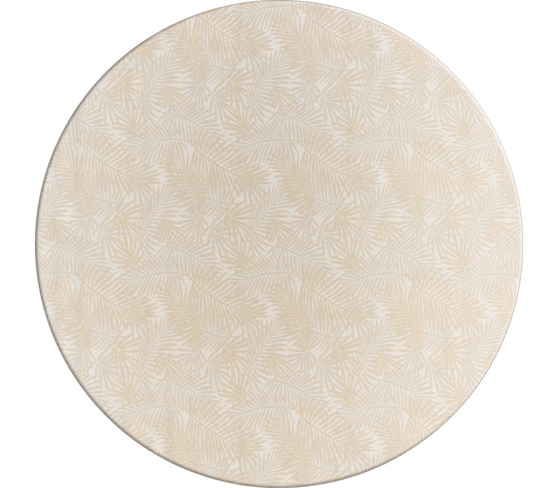 Rond Tafelkleed Gecoat Jacquard - Ø 160 cm - Palm Leaves - Beige