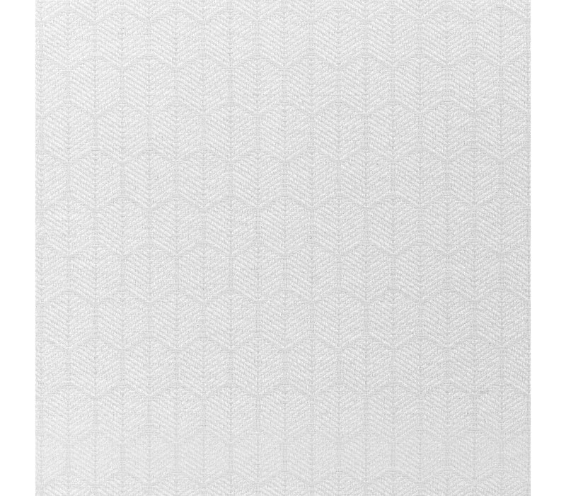 Rond Tafelkleed Gecoat Jacquard - Ø 160 cm – Striped Hexagon - Wit