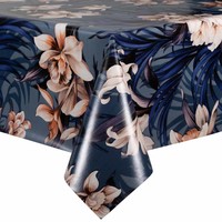 Tafelzeil - 140 x 250 cm - Hibiscus - Blauw